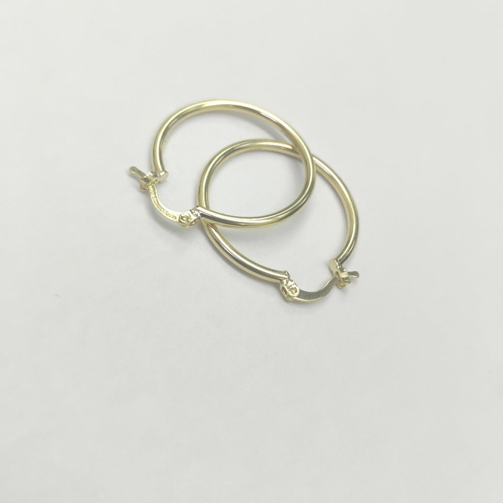 ARETES TEJIDO ARRACADAS LISAS 14K 1.5 GR (NUEVO)