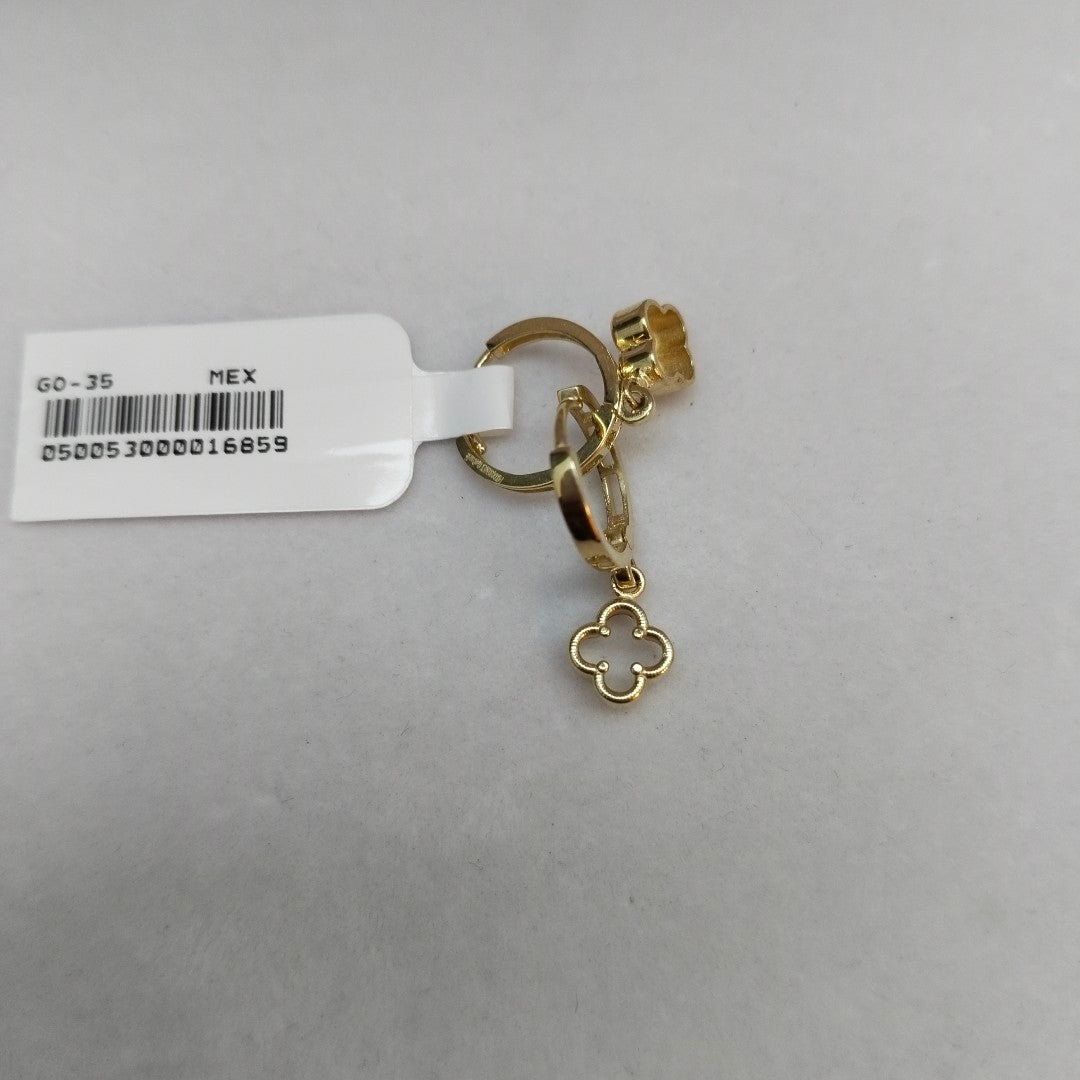 ARETES ARRACADAS CON DIJE 14K 2.4 GR (NUEVO)