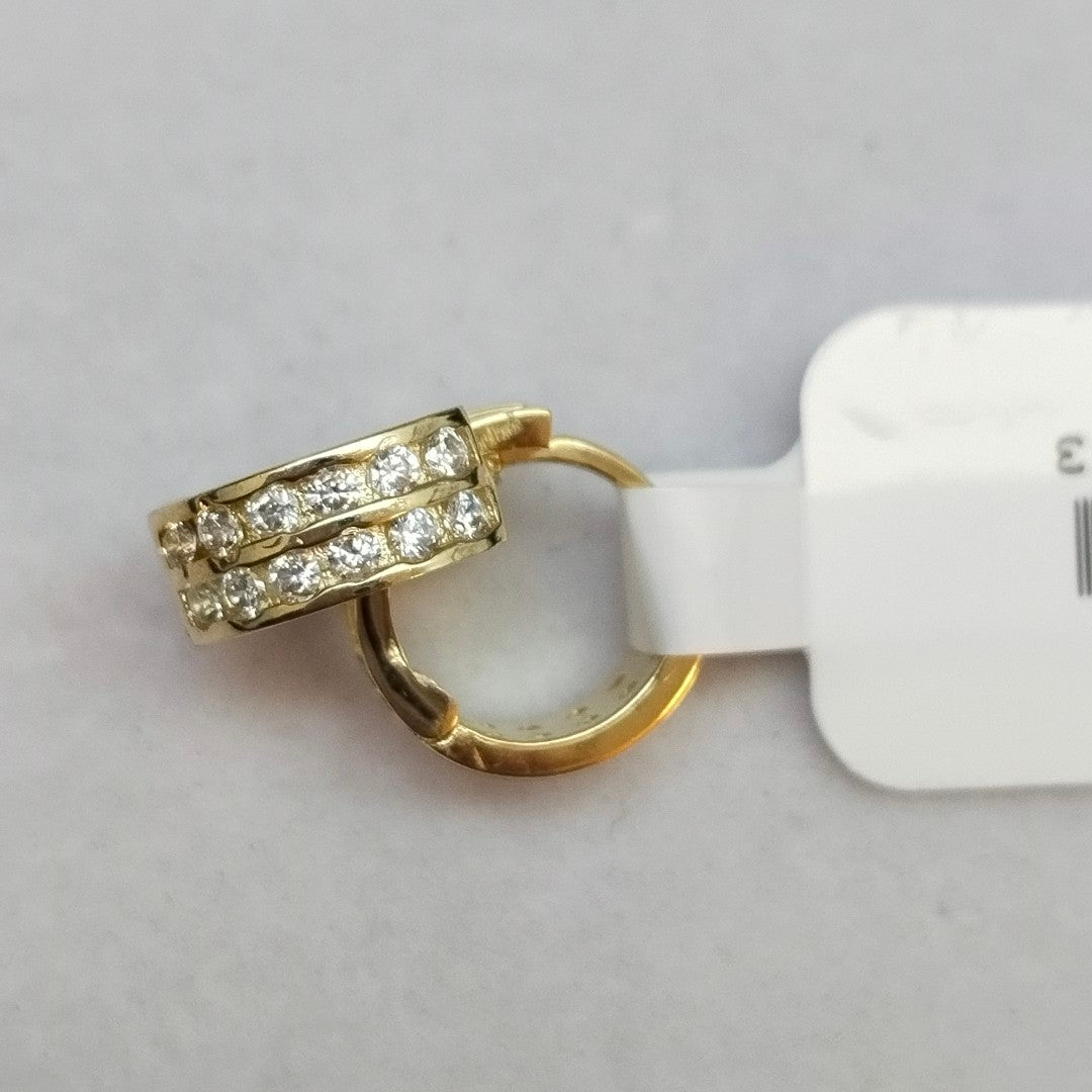 ARETES HUGGIES C CIRCONIAS 14K 1.7 GR (NUEVO)