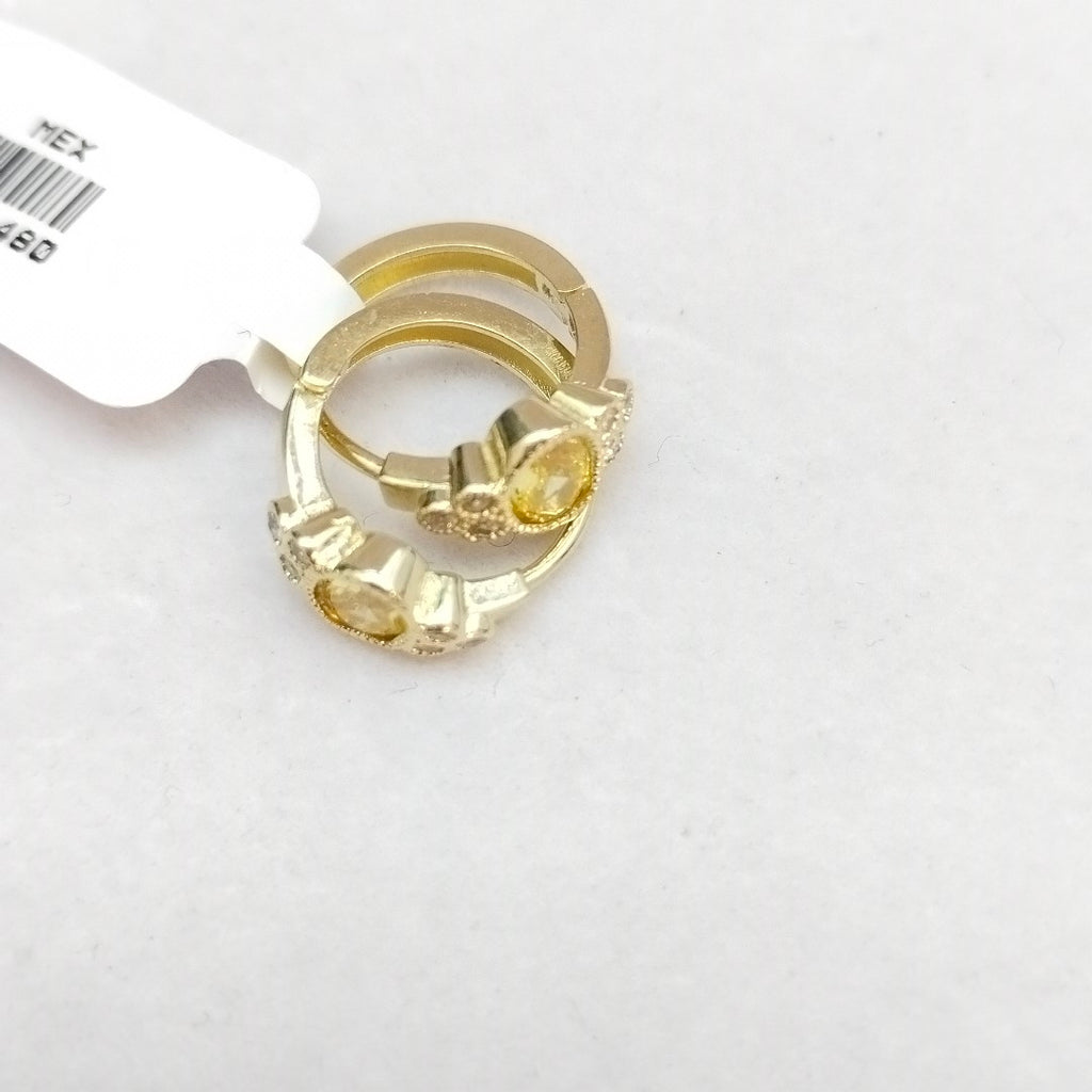 ARETES ARRACADAS CON CIRCONIAS Y PDRAS COL 14K 3.3 GR (NUEVO)