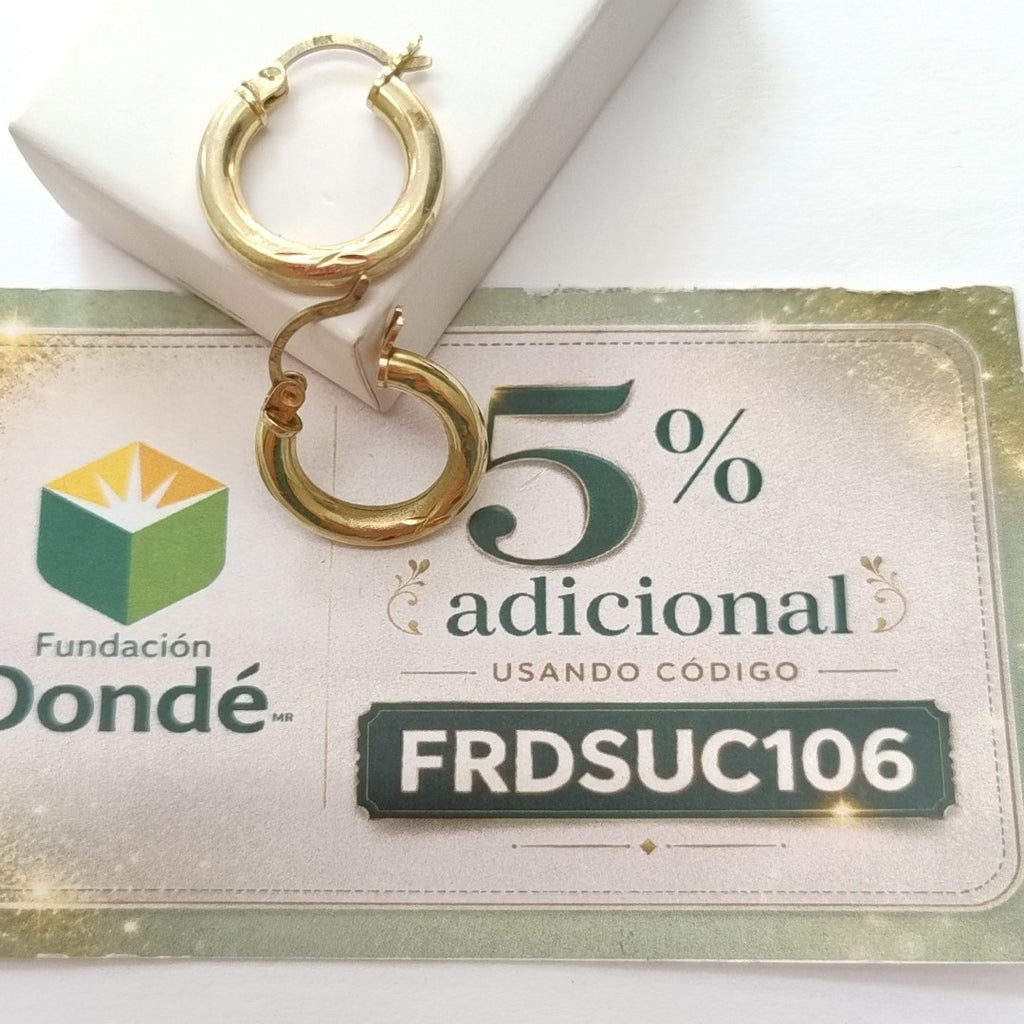 ARRACADAS PAR ORO 14 K 1.6 GRMS (SEMINUEVO)