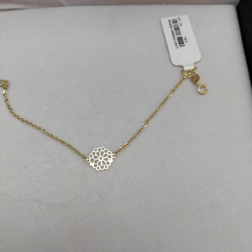 PULSERA TEJIDO ESPECIAL CON MANDALA 14K 18 CM 1.3 GR (NUEVO)