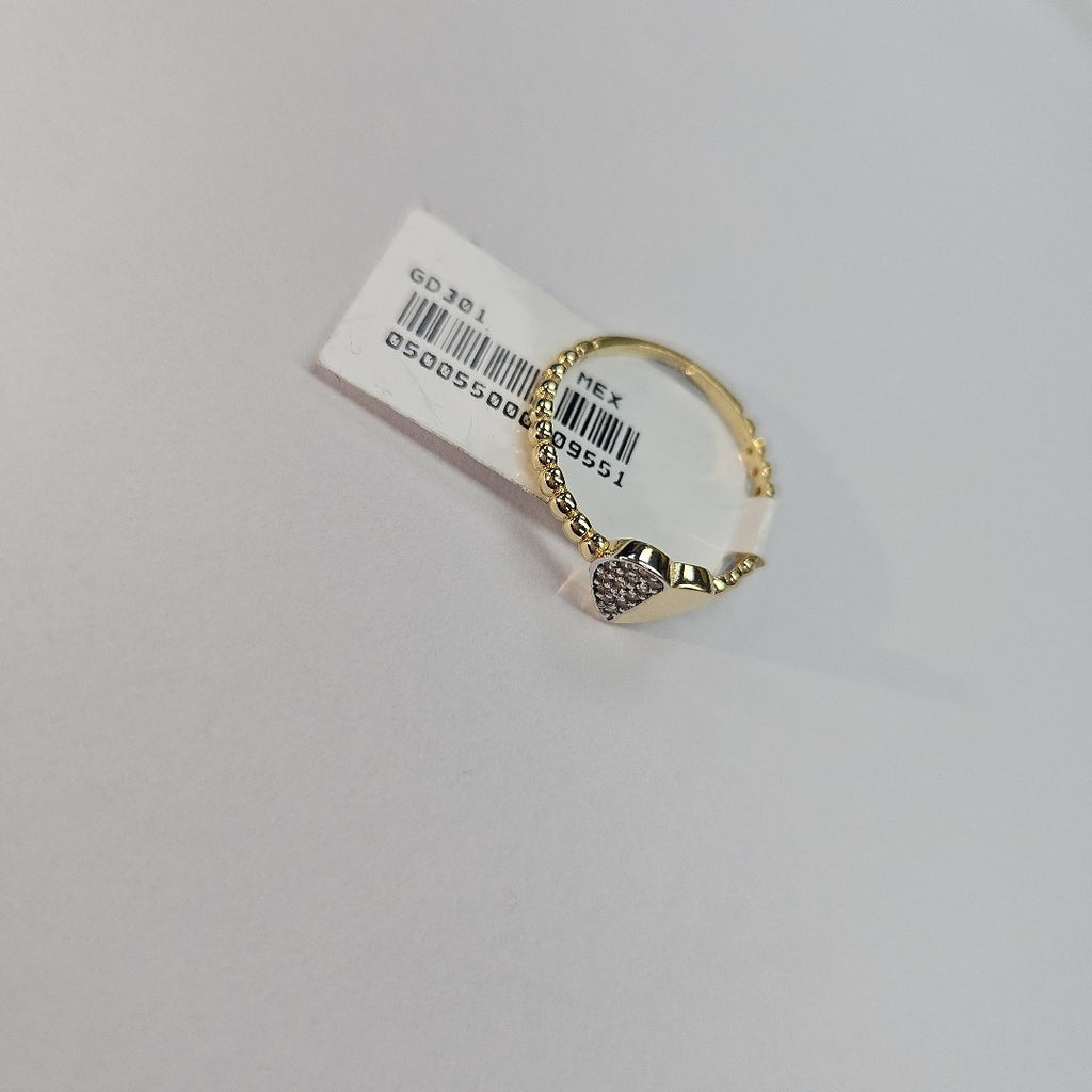 ANILLO ANILLITO FIG CORAZON C CIRCONIAS 14K 7 TALLA 1.6 GR (NUEVO)