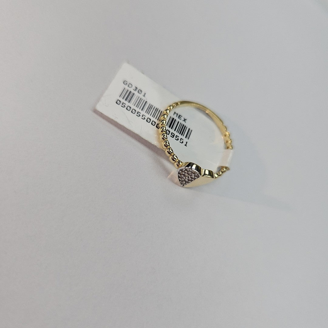 ANILLO ANILLITO FIG CORAZON C CIRCONIAS 14K 7 TALLA 1.6 GR (NUEVO)