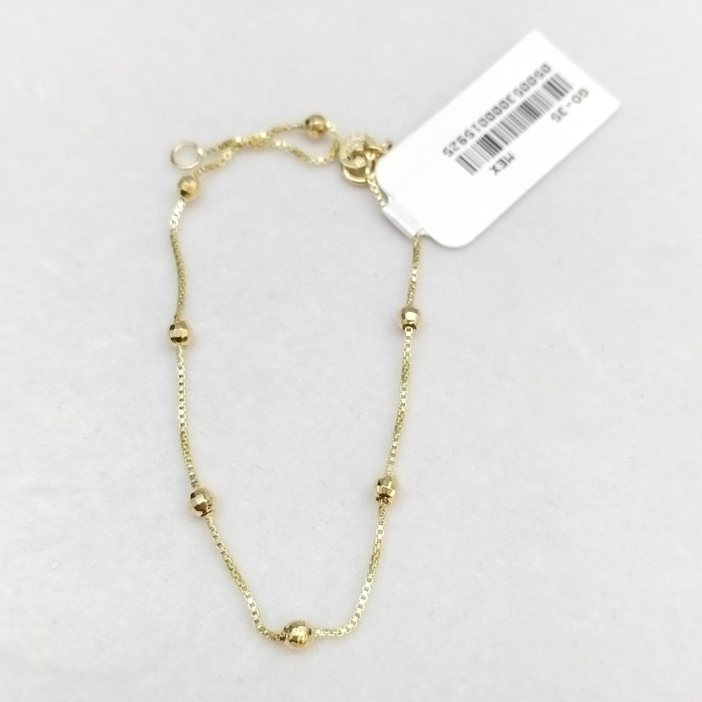PULSERA ESPECIAL CON BOLITAS 14K 18 CM 1.4 GR (NUEVO)