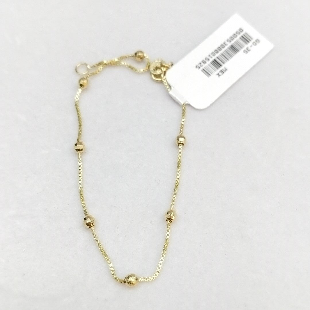 PULSERA ESPECIAL CON BOLITAS 14K 18 CM 1.4 GR (NUEVO)