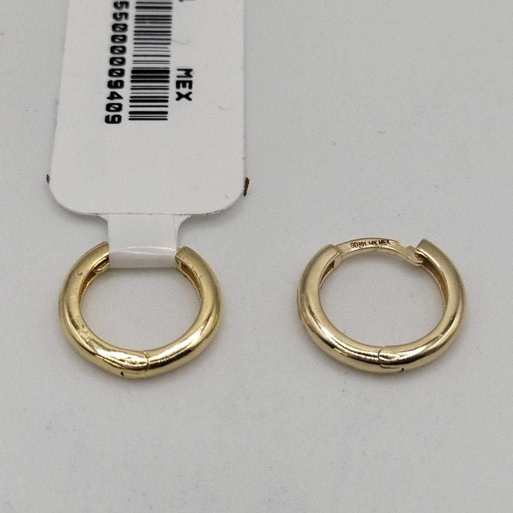 ARETES HUGGIES LISAS 14K 1.3 GR (NUEVO)