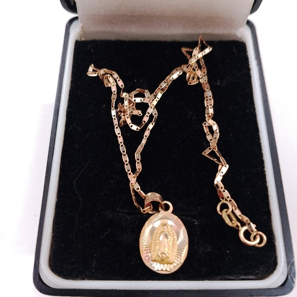 CADENA,MEDALLA RELIGIOSA ORO COMBINADO 10 K 1,60 GRMS (SEMINUEVO)