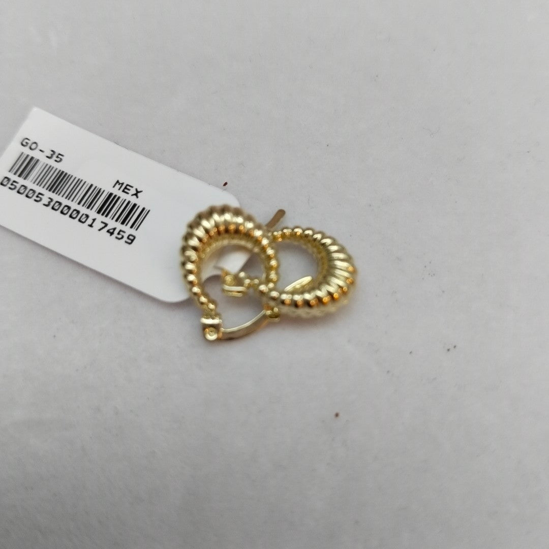 ARETES ARRACADA ESTRIADAS 14K 1.1 GR (NUEVO)