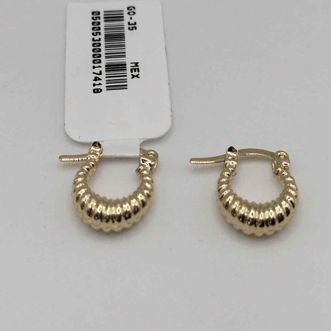 ARETES ARRACADA ESTRIADAS 14K 1.1 GR (NUEVO)