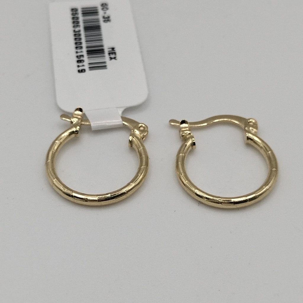 ARETES ARRACADAS ESTRIADAS 14K 1.4 GR (NUEVO)