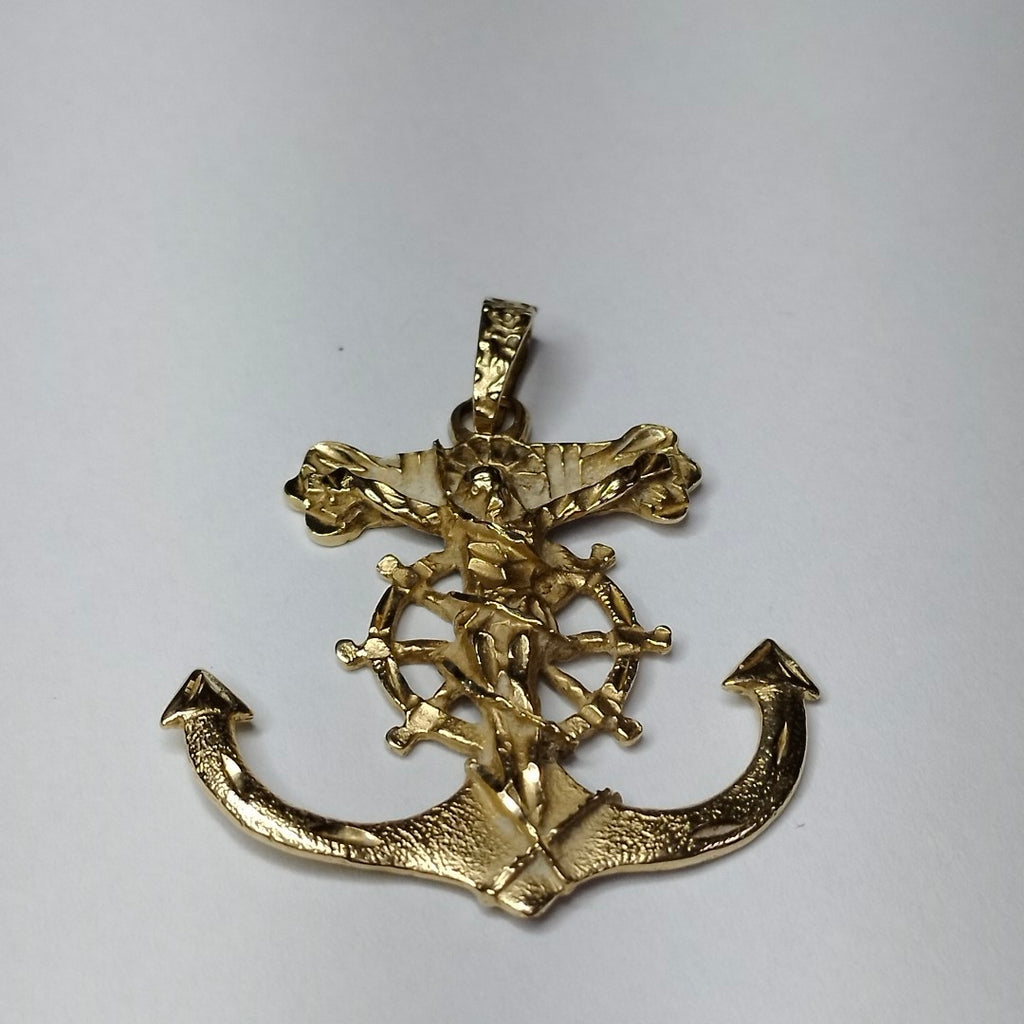 CRISTO EN ANCLA ORO 14 K 6,50 GRMS (SEMINUEVO)