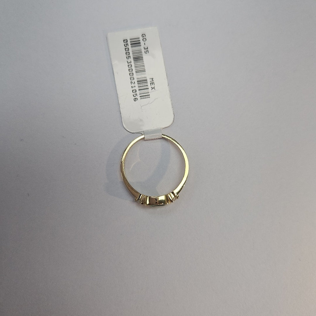 ANILLOS TEJIDO ANILLITO C CIRCONIAS Y PIEDRA VERDE 14K 7 1.1 GR (NUEVO)