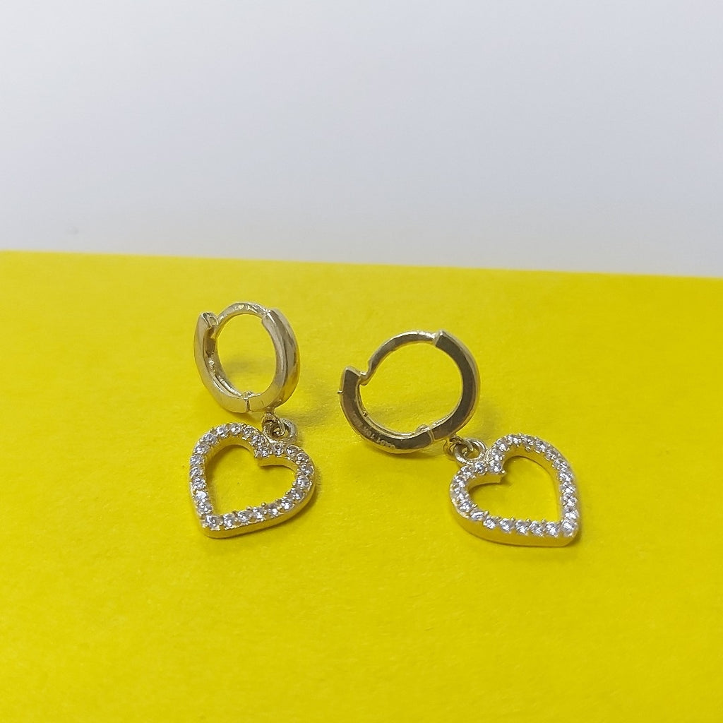 ARETES FIG CORAZON C CIRCONIAS 10K 2.6 GR (NUEVO)