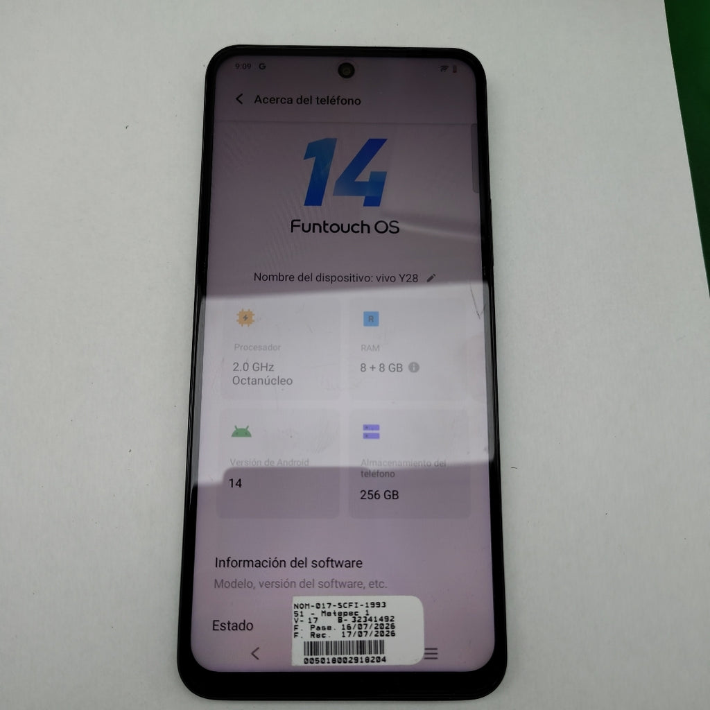CELULAR VIVO Y28 V2352 256 GB 8 GB RAM (SEMINUEVO)