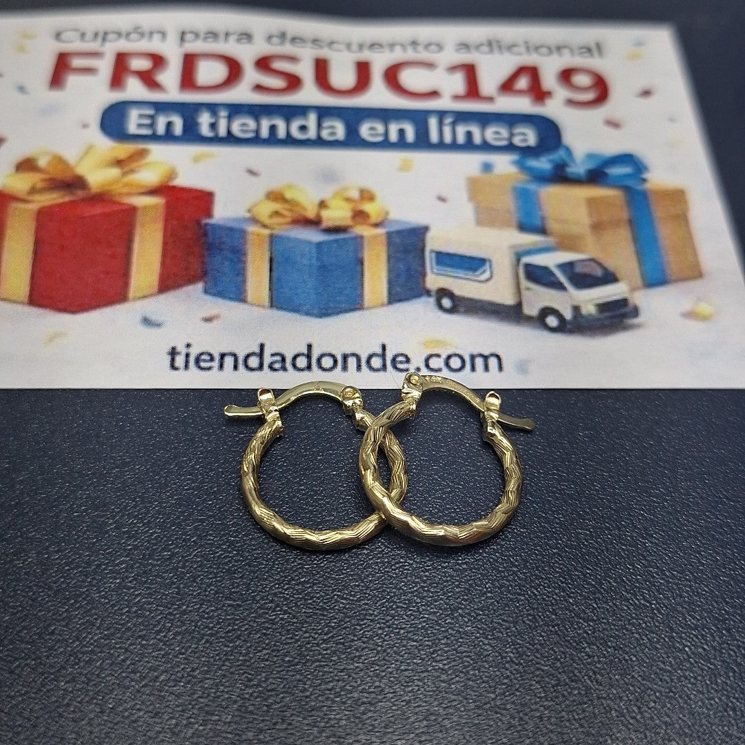 ARETES ARRACADAS TRENZADAS 14K 18 1.6 GR (NUEVO)