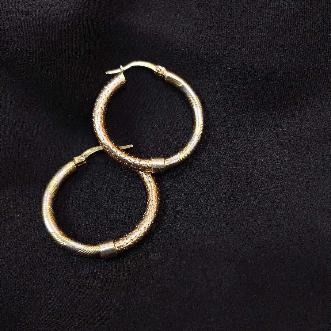 ARRACADAS PAR ORO COMBINADO 14 K 4,30 GRMS (SEMINUEVO)