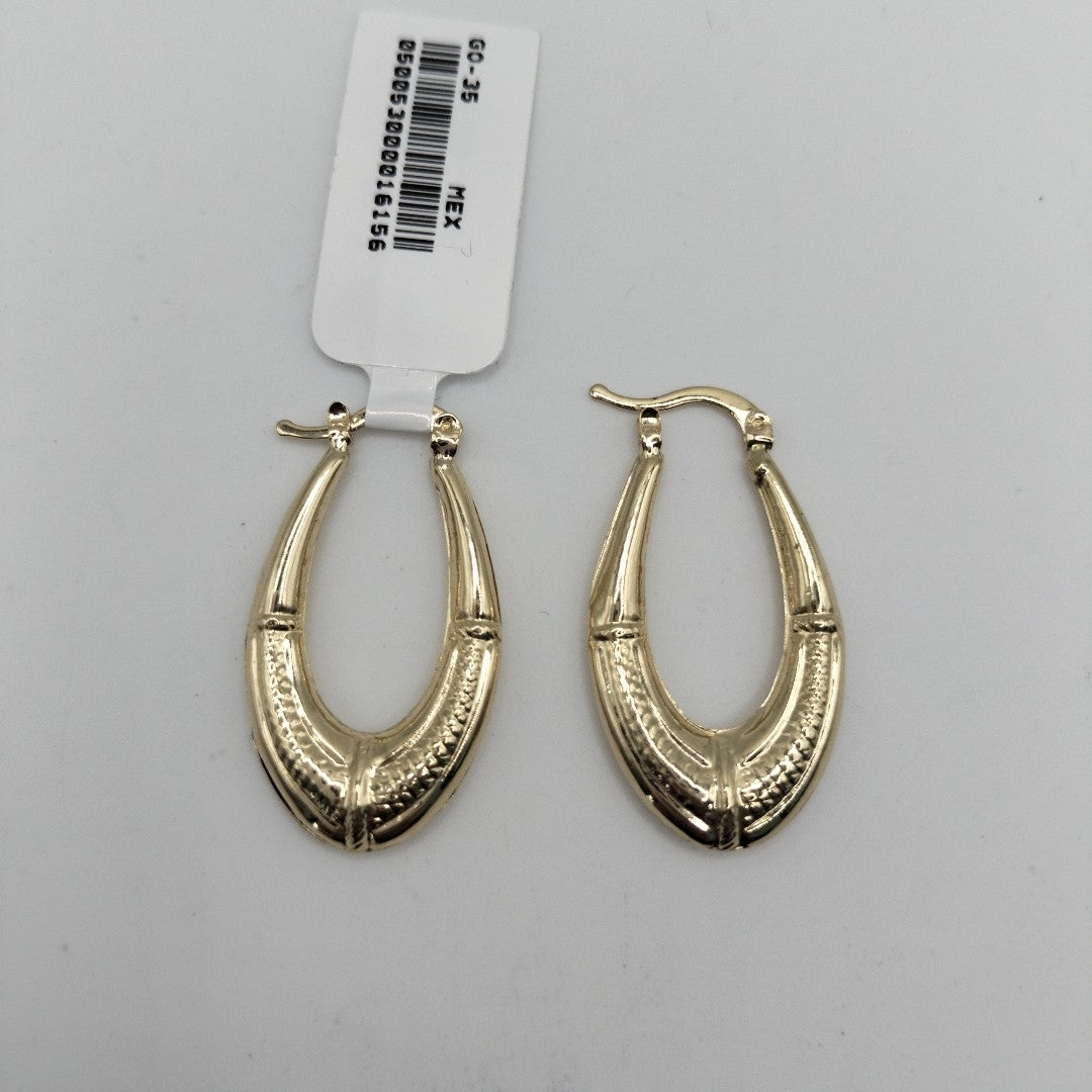 ARETES ARRACADAS ESTRIADAS 14K 2.6 GR (NUEVO)