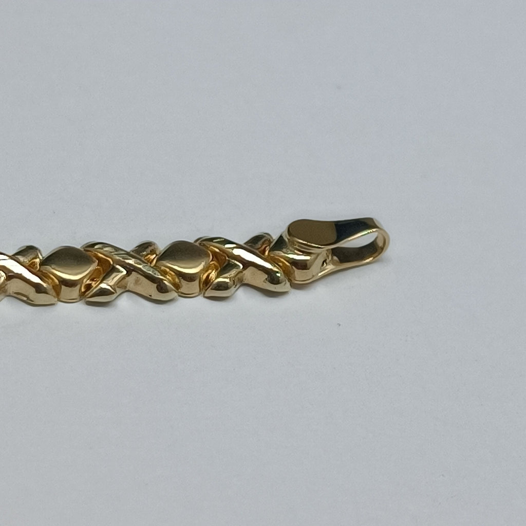 PULSERA ESPECIAL XOXO 14K 18 CM 6.1 GR (NUEVO)