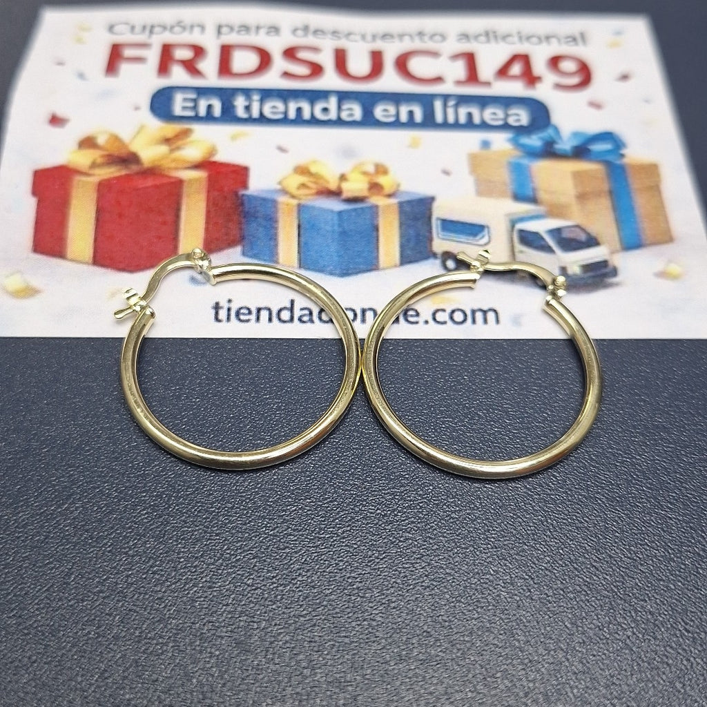 ARETES TEJIDO ARRACADAS LISAS 14K 1.6 GR (NUEVO)
