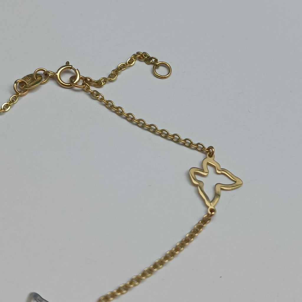 PULSERA ESPECIAL C MARIPOSAS 14K 18 CM 1.7 GR (NUEVO)