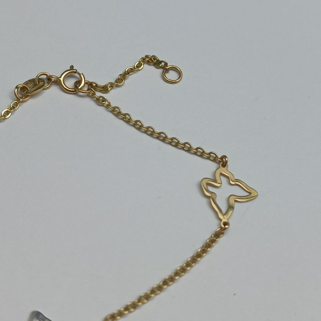 PULSERA ESPECIAL C MARIPOSAS 14K 18 CM 1.7 GR (NUEVO)