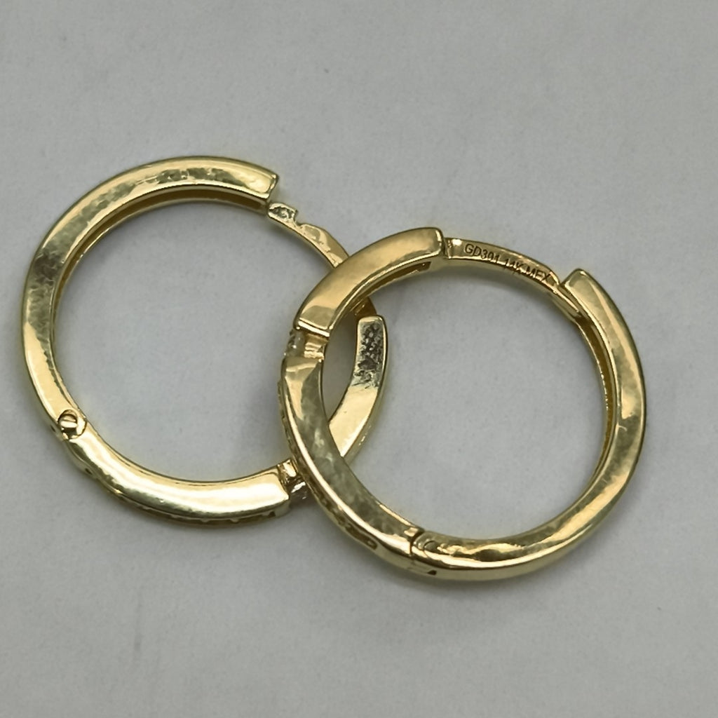 ARETES ARRACADAS C CIRCONIAS 14K 2.2 GR (NUEVO)