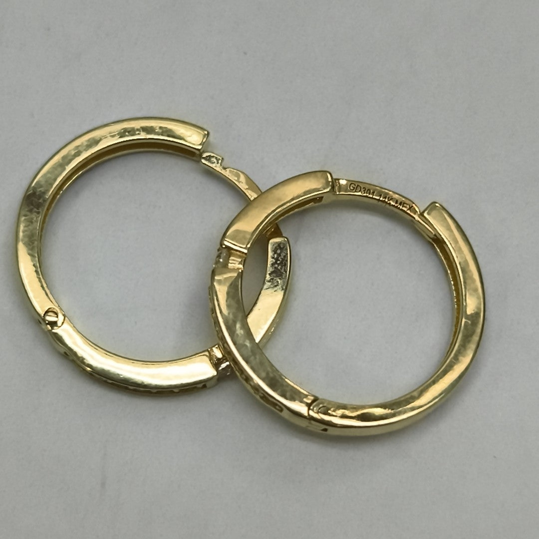 ARETES ARRACADAS C CIRCONIAS 14K 2.2 GR (NUEVO)