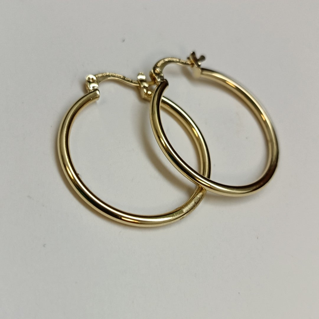 ARETES TEJIDO ARRACADAS LISAS 14K 1.5 GR (NUEVO)