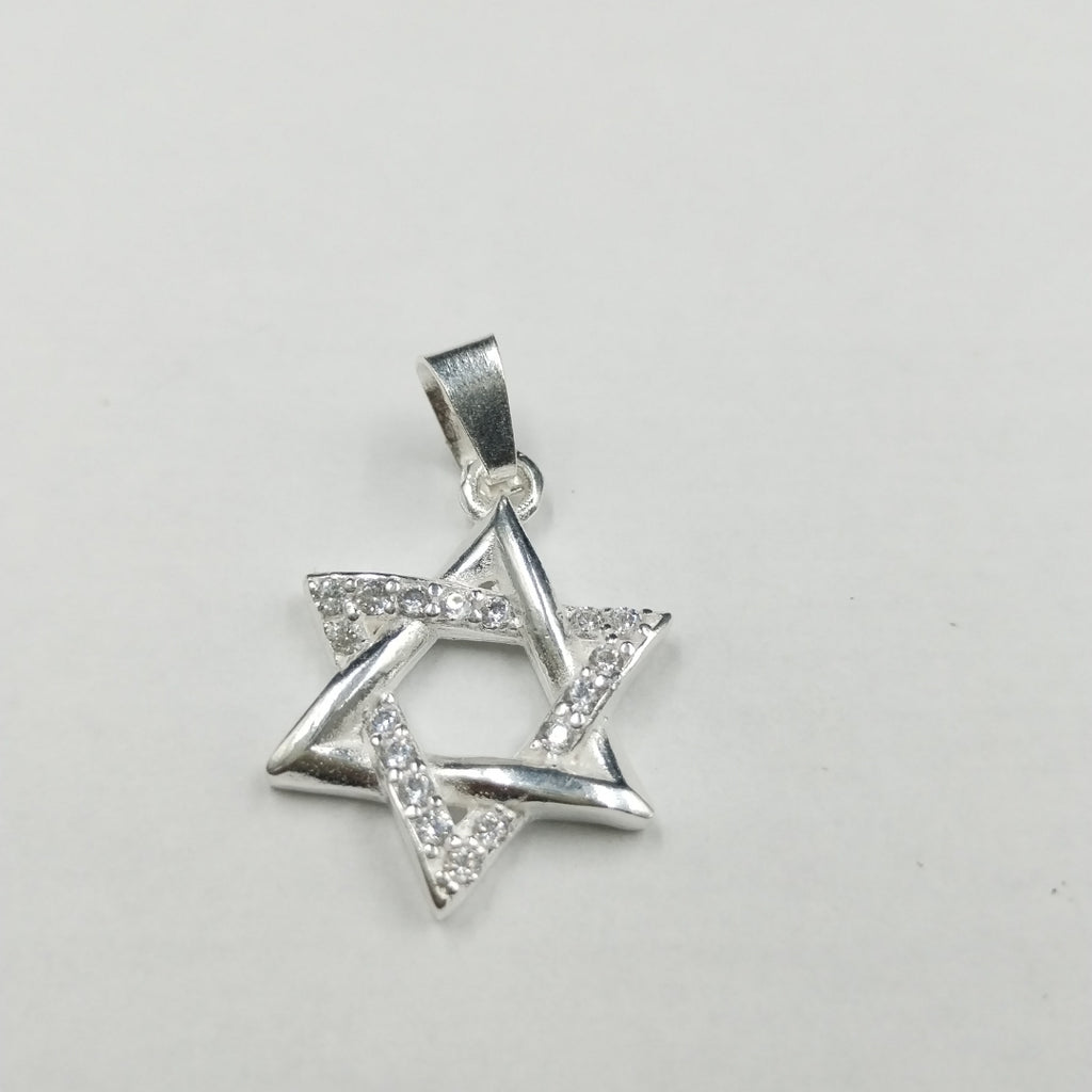DIJE ESTRELLA DE DAVID C/CIRCONIAS PLATA .925 2.7 GR (NUEVO)