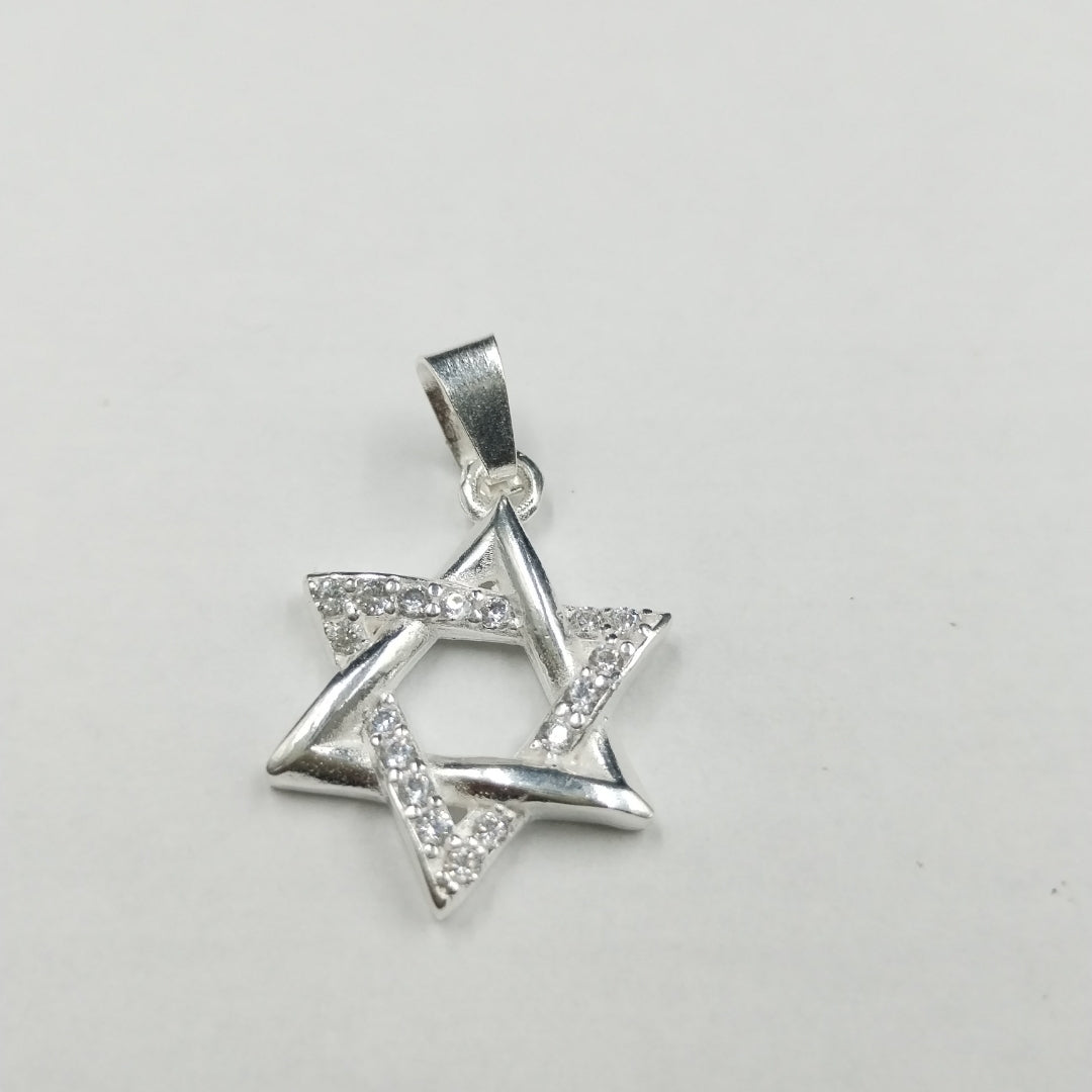 DIJE ESTRELLA DE DAVID C/CIRCONIAS PLATA .925 2.7 GR (NUEVO)
