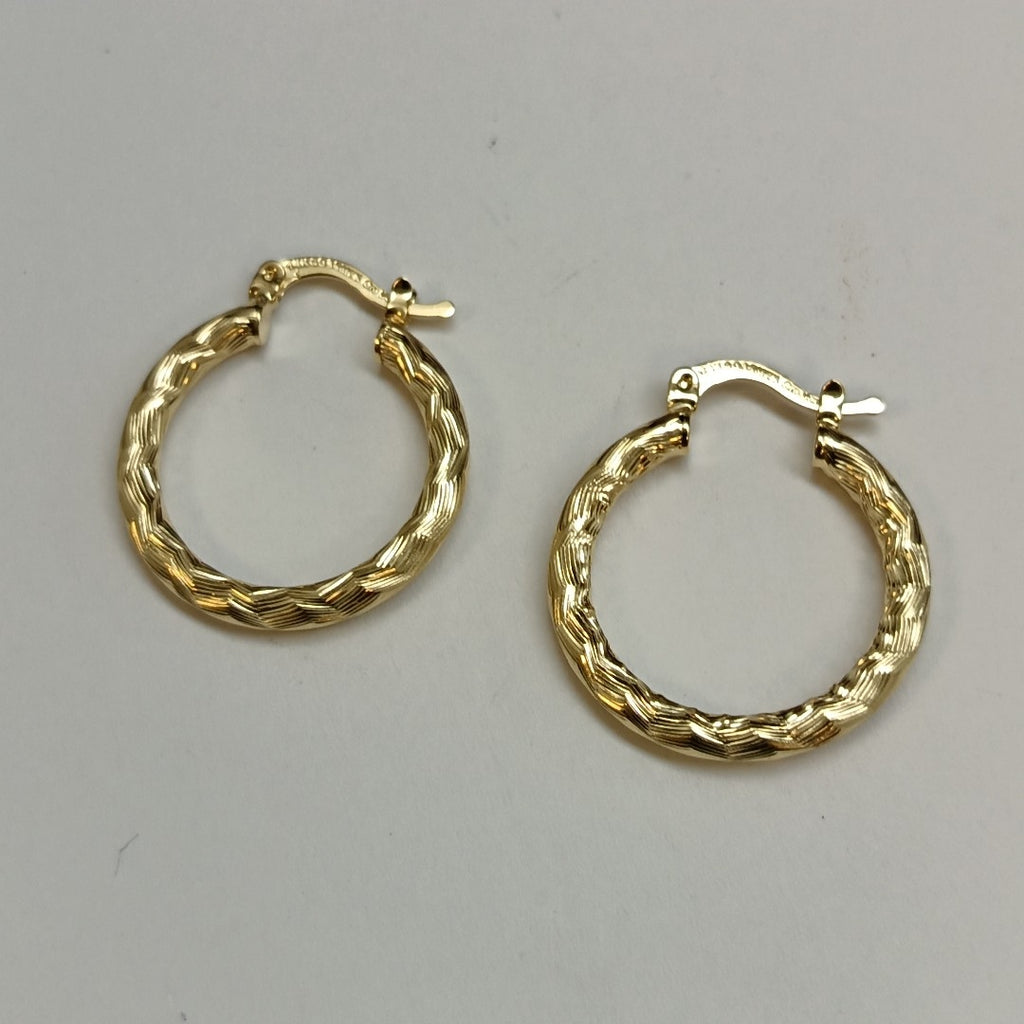 ARETES TEJIDO ARRACADA LABRADA 14K 2.6 GR (NUEVO)