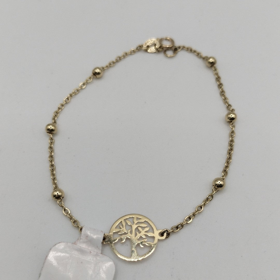PULSERA TEJIDO ESPECIAL ARBOL 14K 18 CM 1.7 GR (NUEVO)