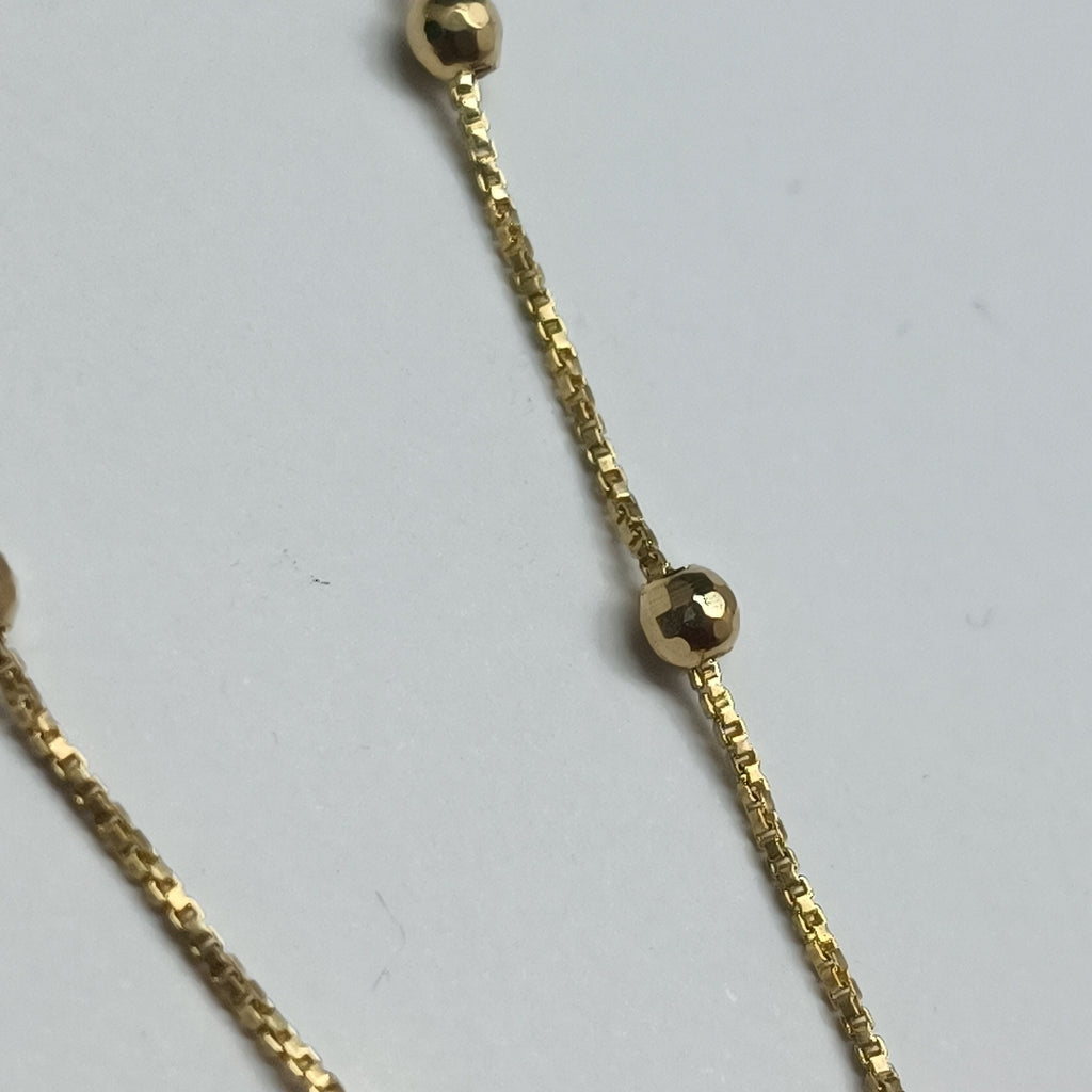 PULSERA ESPECIAL CON BOLITAS 14K 18 CM 1.5 GR (NUEVO)
