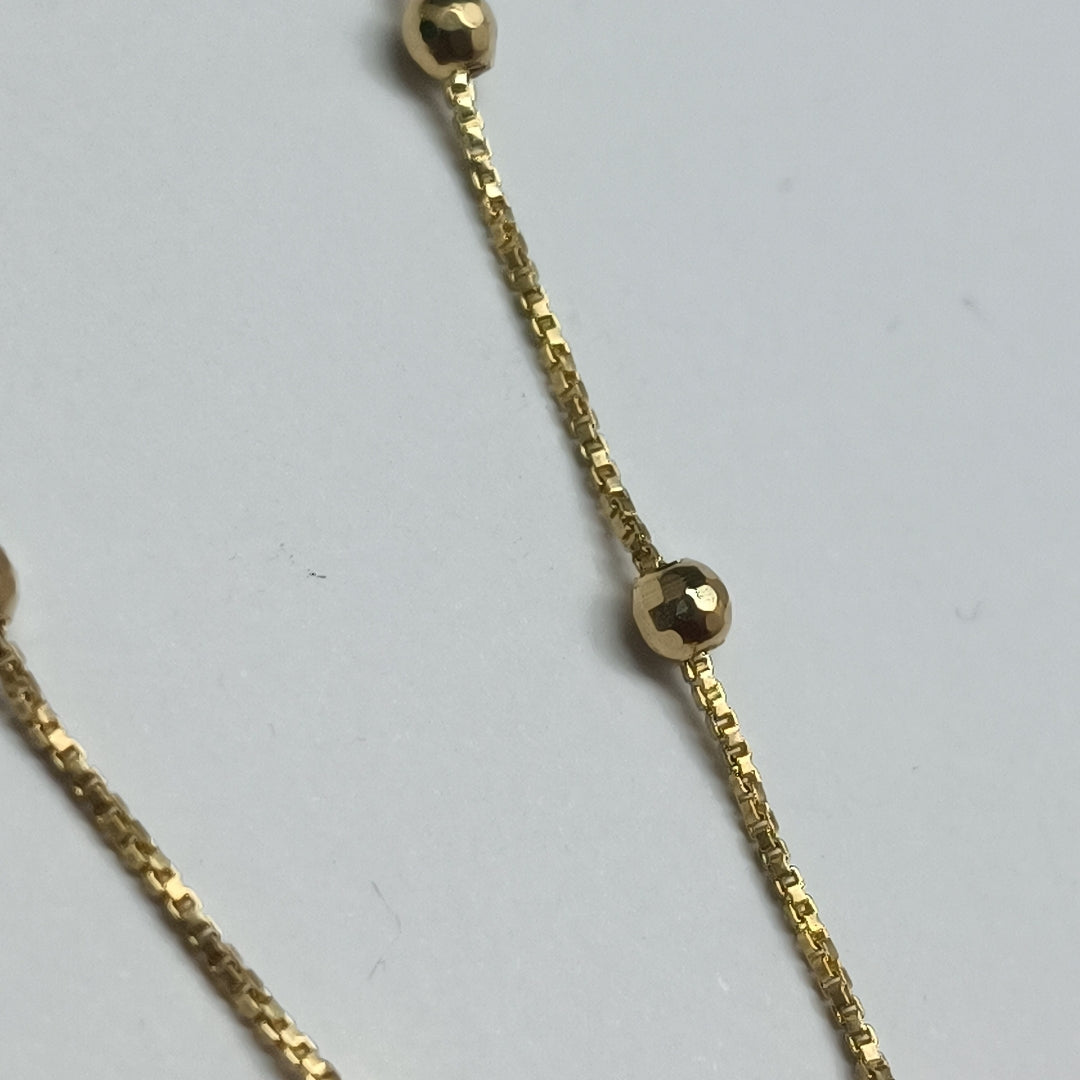PULSERA ESPECIAL CON BOLITAS 14K 18 CM 1.5 GR (NUEVO)