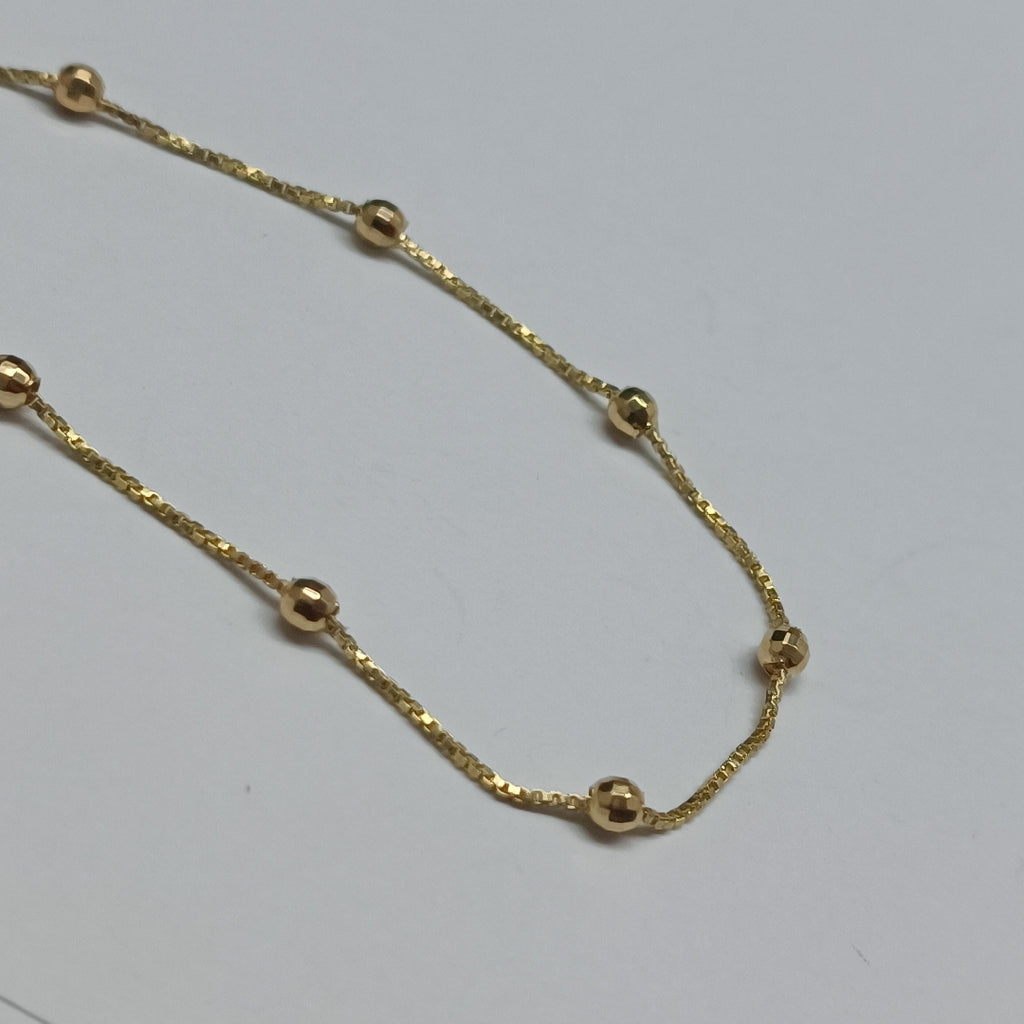 PULSERA ESPECIAL CON BOLITAS 14K 18 CM 1.4 GR (NUEVO)