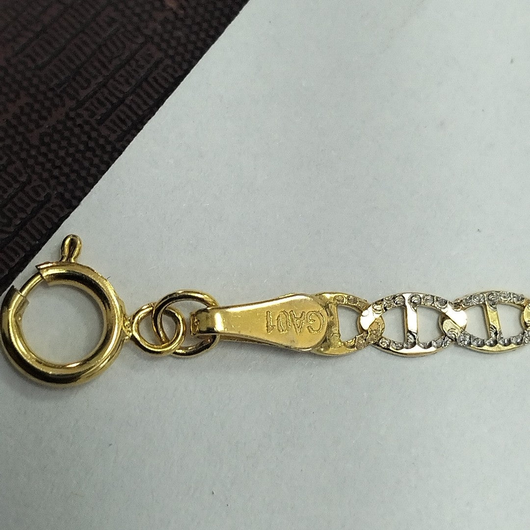 CADENAS TEJIDO GUCHI DIAMANTADO ORO 10K 55 CM 3.9 GR (NUEVO)