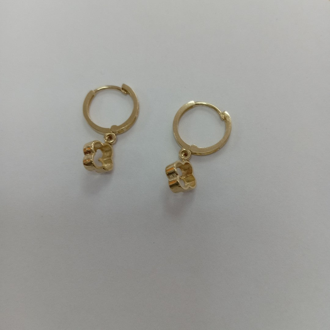 ARETES ARRACADAS CON DIJE 14K 2.4 GR (NUEVO)