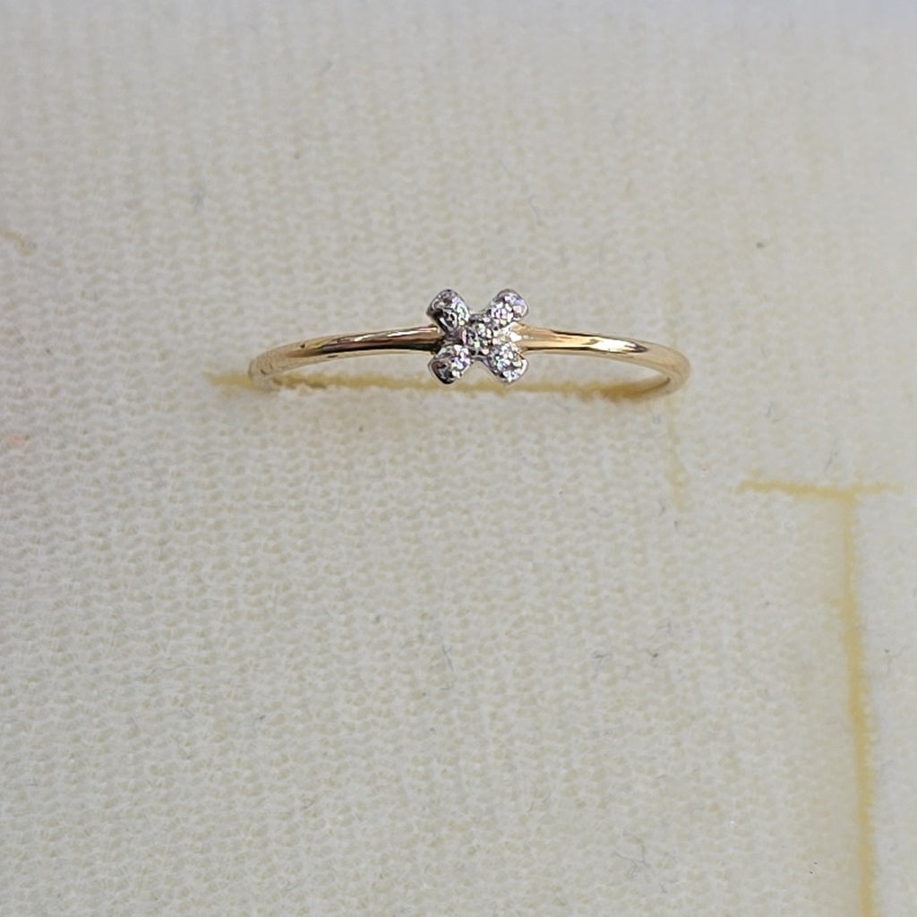 ANILLO ANILLITO C CIRCONIAS 14K 7 TALLA 0.7 GR (NUEVO)