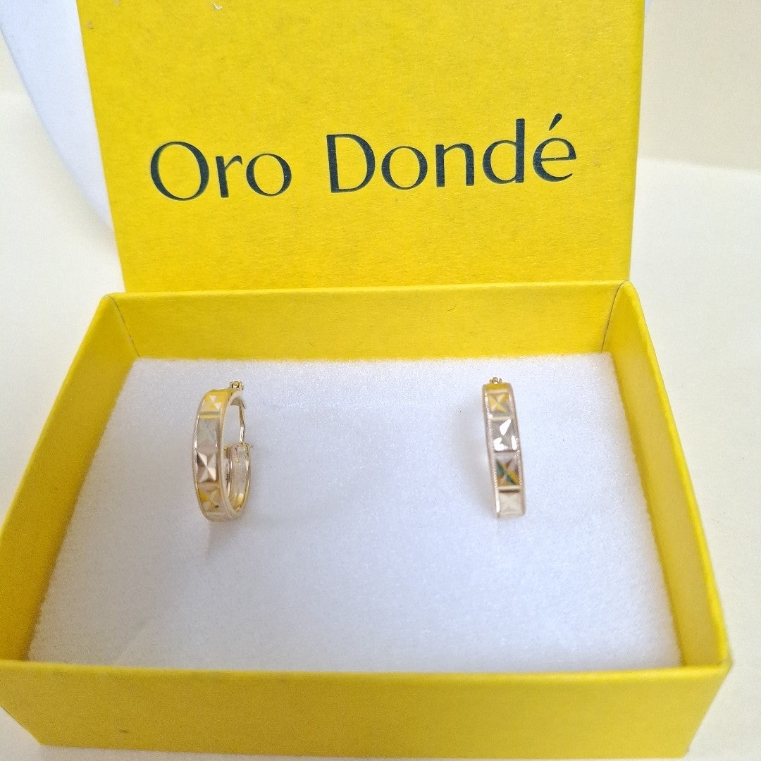 ARETES ARRACADAS LABRADAS 10K 2.1 GR (NUEVO)