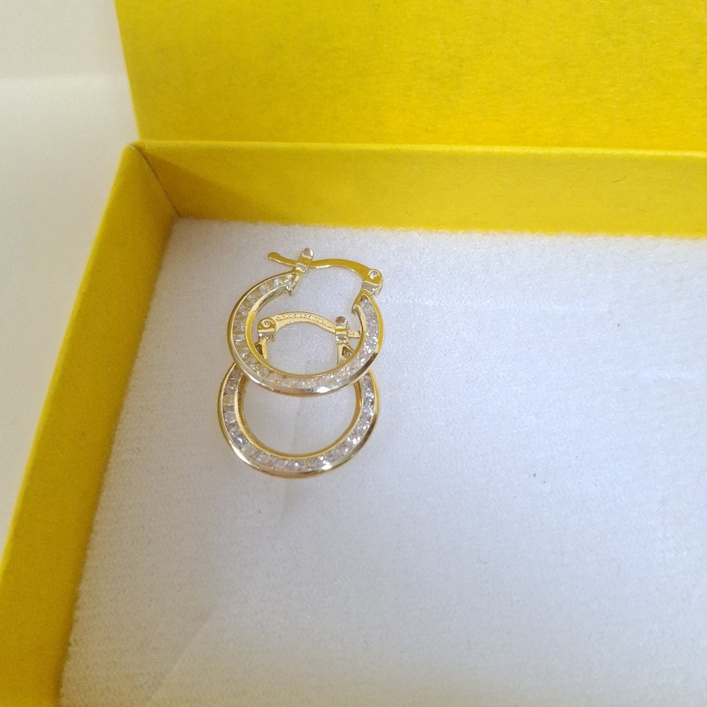 ARETES ARRACADAS CON CIRCONIAS 14K 2.3 GR (NUEVO)
