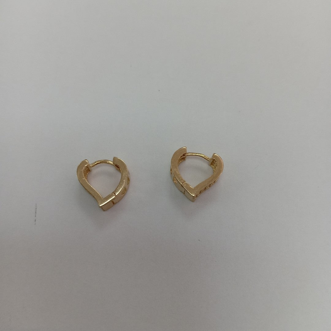 ARETES ARRACADAS CORAZON C CIRCONIAS 14K 2.1 GR (NUEVO)
