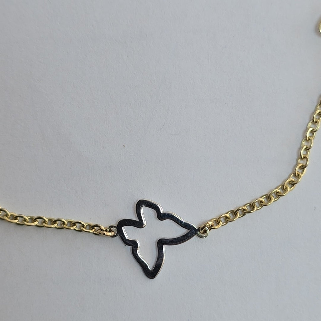 PULSERA ESPECIAL C MARIPOSAS 14K 18 CM 1.7 GR (NUEVO)