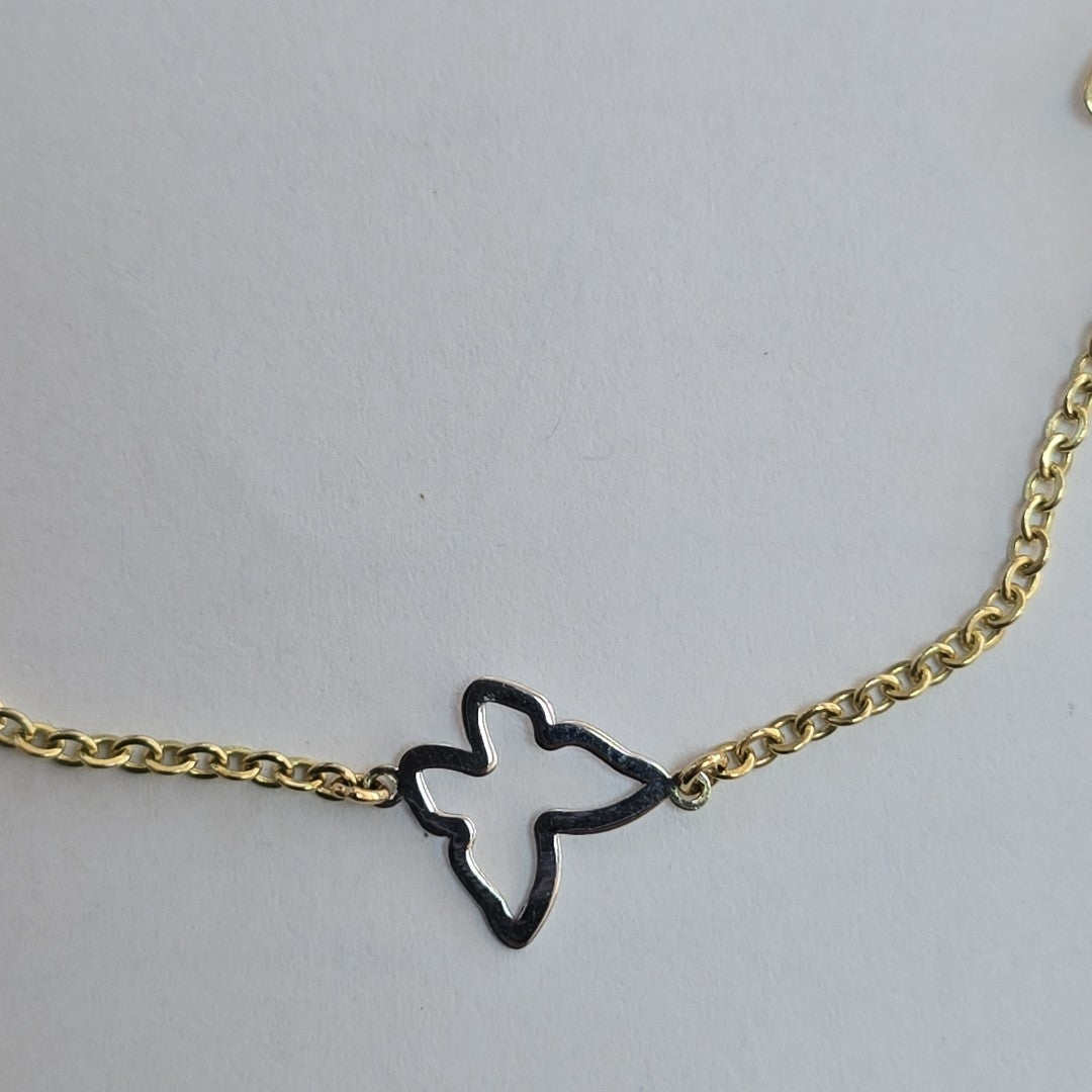PULSERA ESPECIAL C MARIPOSAS 14K 18 CM 1.7 GR (NUEVO)
