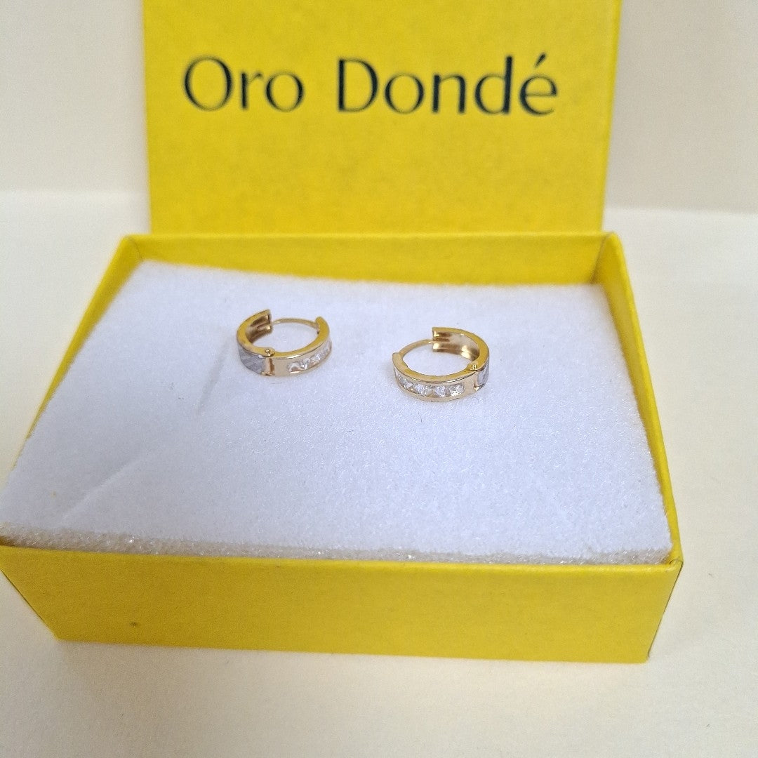 ARETES ARRACADAS C CIRCONIAS 10K 1.3 GR (NUEVO)