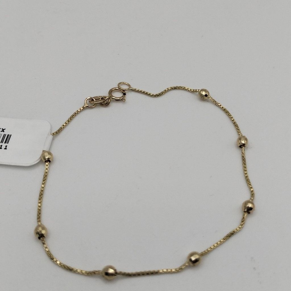 PULSERA ESPECIAL CON BOLITAS 14K 18 CM 1.4 GR (NUEVO)