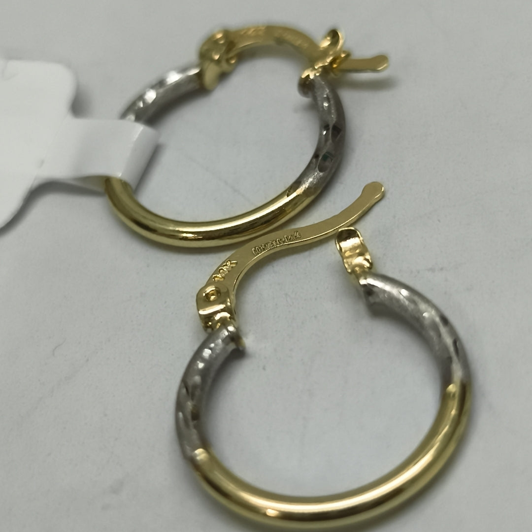 ARETES ARRACADAS COMBINADAS 14K 1.2 GR (NUEVO)