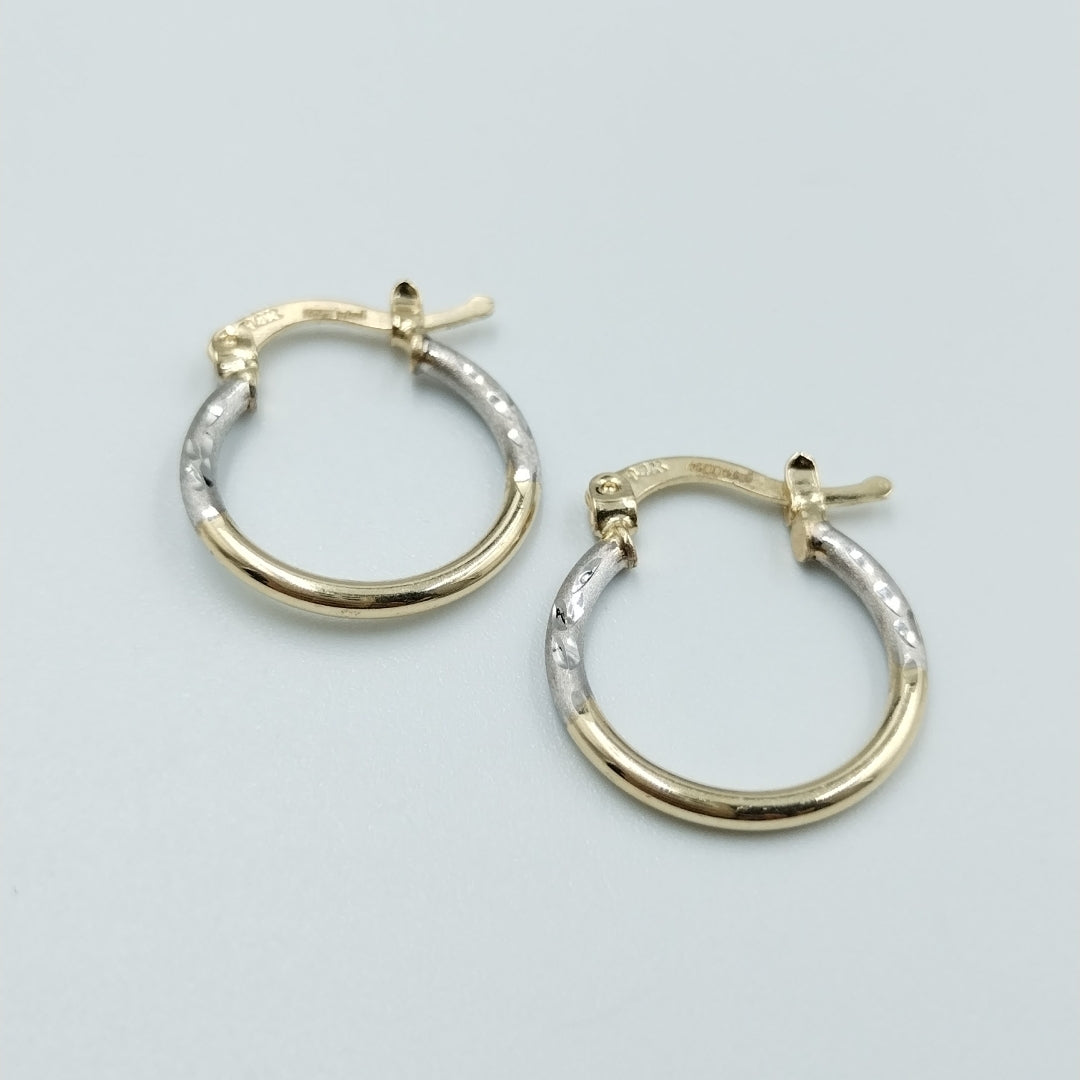 ARETES ARRACADAS COMBINADAS 14K 1.1 GR (NUEVO)
