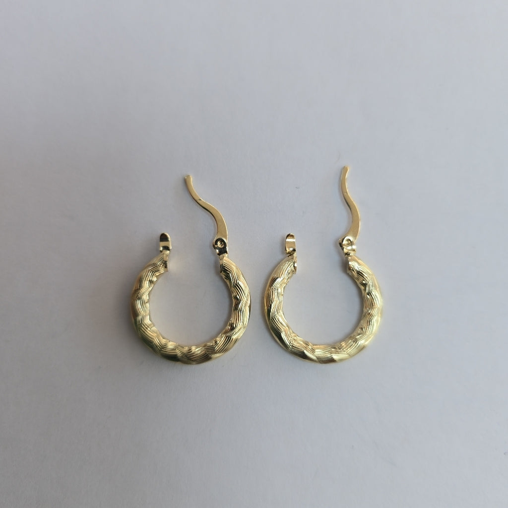 ARETES TEJIDO ARRACADAS ASTRIADAS 14K 2 GR (NUEVO)