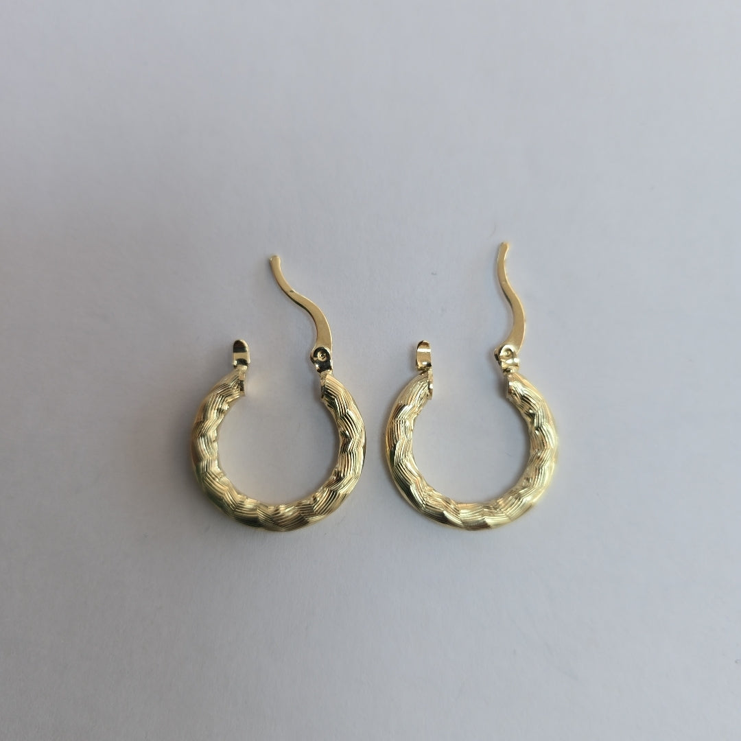 ARETES TEJIDO ARRACADAS ASTRIADAS 14K 2 GR (NUEVO)